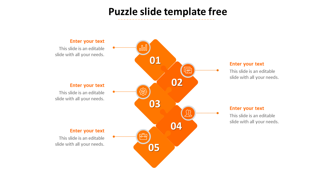 free puzzle presentation template-orange